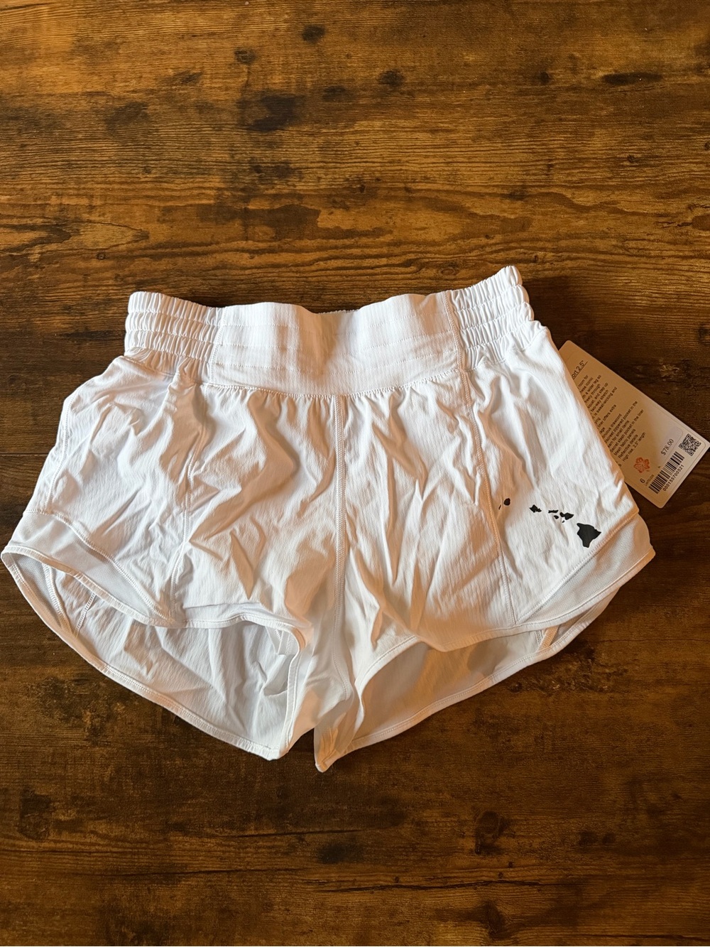 lululemon athletica White Women's Athletic Shorts with Hawaii Island Graphic